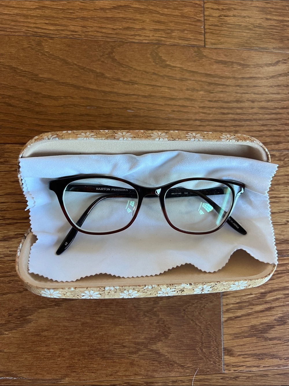 Barton Perreira Burgundy Brown Two-Tone Cat Eye Glasses